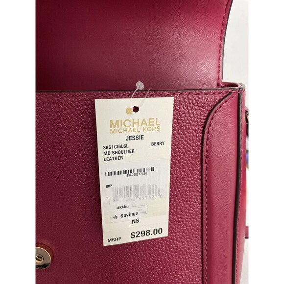 Michael Kors Jessie Medium Shoulder Crossbody Bag Berry Pink NEW - Picture 6 of 7
